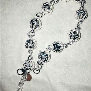 Sterling silver beaded bracelet.